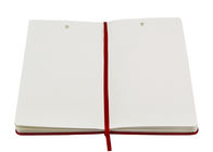 Rectangle Custom Journal Printing And Binding PU Leather Cover Red Embossed Logo